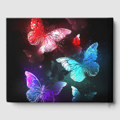 Drie golvende Butterflies op nachtachtergrond Gastenboek (Achterkant)