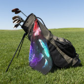 Drie golvende Butterflies op nachtachtergrond Golfhanddoek (Groen)