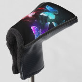 Drie golvende Butterflies op nachtachtergrond Golfheadcover (3/4 voorkant)