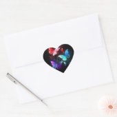 Drie golvende Butterflies op nachtachtergrond Hart Sticker (Envelop)