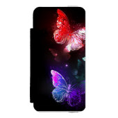 Drie golvende Butterflies op nachtachtergrond Incipio iPhone Portemonnee Hoesje (Voorkant Agenda)
