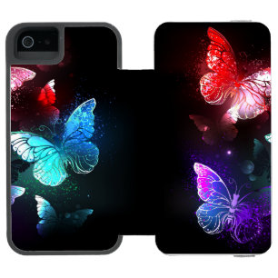 Drie golvende Butterflies op nachtachtergrond