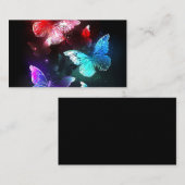 Drie golvende Butterflies op nachtachtergrond Informatiekaartje (Voorkant / Achterkant)