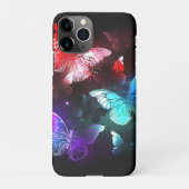 Drie golvende Butterflies op nachtachtergrond iPhone Hoesje (Achterkant)