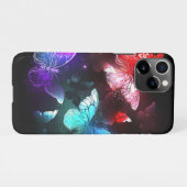 Drie golvende Butterflies op nachtachtergrond iPhone Hoesje (Achterkant horizontaal)