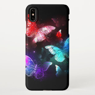 Drie golvende Butterflies op nachtachtergrond iPhone XS Max Hoesje