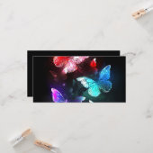 Drie golvende Butterflies op nachtachtergrond Kaart (Voorkant / Achterkant in situ)