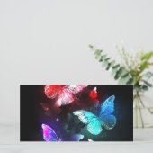 Drie golvende Butterflies op nachtachtergrond Kaart (Staand voorkant)