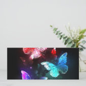 Drie golvende Butterflies op nachtachtergrond Kaart (Staand voorkant)
