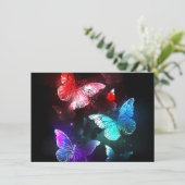 Drie golvende Butterflies op nachtachtergrond Kaart (Staand voorkant)