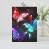 Drie golvende Butterflies op nachtachtergrond Kaart (Staand voorkant)