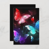Drie golvende Butterflies op nachtachtergrond Kaart (Voorkant / Achterkant)