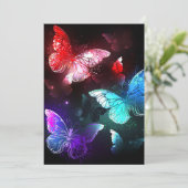 Drie golvende Butterflies op nachtachtergrond Kaart (Staand voorkant)