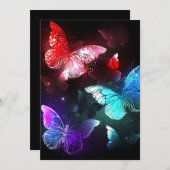 Drie golvende Butterflies op nachtachtergrond Kaart (Voorkant / Achterkant)