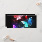 Drie golvende Butterflies op nachtachtergrond Kaart (Voorkant / Achterkant in situ)