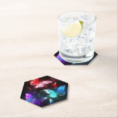 Drie golvende Butterflies op nachtachtergrond Kartonnen Onderzetters (Insitu)