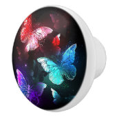 Drie golvende Butterflies op nachtachtergrond Keramische Knop (Rechts)