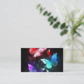 Drie golvende Butterflies op nachtachtergrond Kortingskaartje (Staand voorkant)