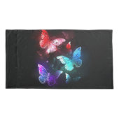 Drie golvende Butterflies op nachtachtergrond Kussensloop (Achterkant)