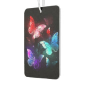 Drie golvende Butterflies op nachtachtergrond Luchtverfrisser (Links)