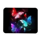 Drie golvende Butterflies op nachtachtergrond Magneet (Horizontaal)