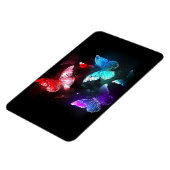 Drie golvende Butterflies op nachtachtergrond Magneet (Linkerzijde)