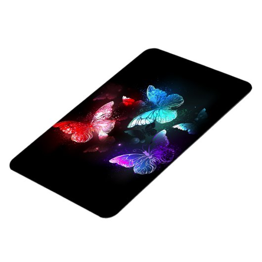 Drie golvende Butterflies op nachtachtergrond Magneet (Linkerzijde)