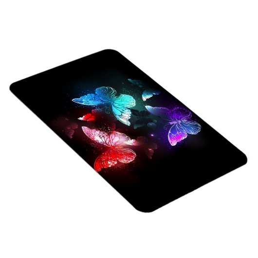 Drie golvende Butterflies op nachtachtergrond Magneet (Rechterzijde)