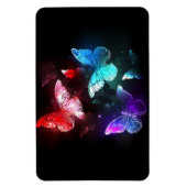 Drie golvende Butterflies op nachtachtergrond Magneet (Verticaal)