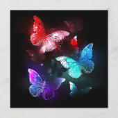 Drie golvende Butterflies op nachtachtergrond Menu (Voorkant)
