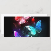 Drie golvende Butterflies op nachtachtergrond Menu (Voorkant / Achterkant)