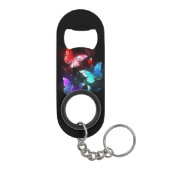 Drie golvende Butterflies op nachtachtergrond Mini Flessenopener (Achterkant)