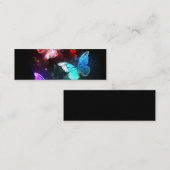 Drie golvende Butterflies op nachtachtergrond Mini Visitekaartje (Voorkant / Achterkant)