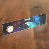 Drie golvende Butterflies op nachtachtergrond Naambordje (Zijkant)