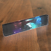 Drie golvende Butterflies op nachtachtergrond Naambordje (Zijkant)