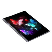 Drie golvende Butterflies op nachtachtergrond Notitieboek (Rechterzijde)