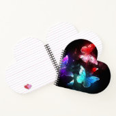 Drie golvende Butterflies op nachtachtergrond Notitieboek (Binnen)