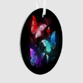 Drie golvende Butterflies op nachtachtergrond Ornament (voorkant)