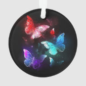 Drie golvende Butterflies op nachtachtergrond Ornament (achterkant)