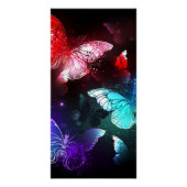Drie golvende Butterflies op nachtachtergrond Perfect Poster (Voorkant)