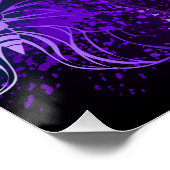 Drie golvende Butterflies op nachtachtergrond Perfect Poster (Hoek)