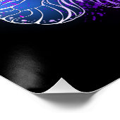 Drie golvende Butterflies op nachtachtergrond Perfect Poster (Hoek)