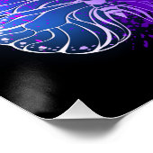 Drie golvende Butterflies op nachtachtergrond Perfect Poster (Hoek)