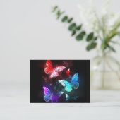 Drie golvende Butterflies op nachtachtergrond Plaatskaartje (Staand voorkant)