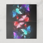 Drie golvende Butterflies op nachtachtergrond Plaatskaartje (Buitenkant ongevouwen)