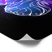 Drie golvende Butterflies op nachtachtergrond Poster (Hoek)