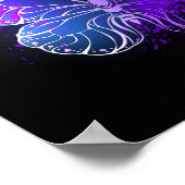 Drie golvende Butterflies op nachtachtergrond Poster (Hoek)