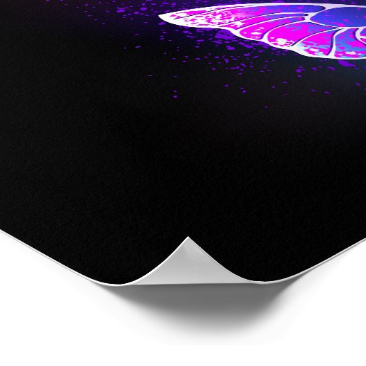 Drie golvende Butterflies op nachtachtergrond Poster (Hoek)