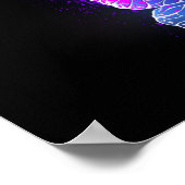 Drie golvende Butterflies op nachtachtergrond Poster (Hoek)