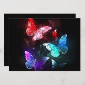 Drie golvende Butterflies op nachtachtergrond Programmakaart (Voorkant / Achterkant)